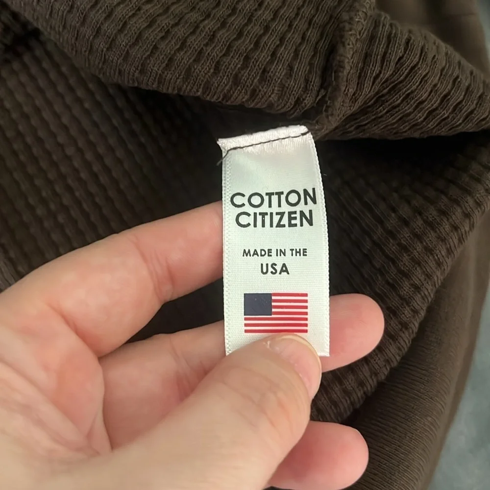 Cotton Citizen Cooper Half Zip Espresso NWT